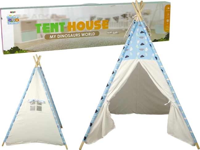 Kindertipi met wolkenmotief, waterbestendige tent voor binnen en buiten