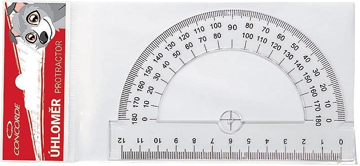 Geodriehoek CONCORDE 12 cm transparant 180°