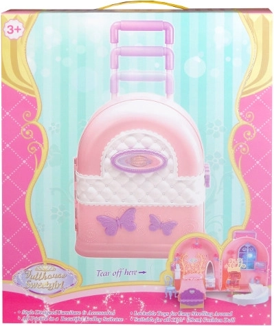 Poppenmeubels in een koffertje