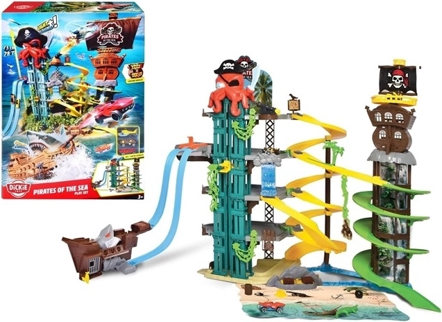 Dickie Toys piraten op zee – parkeergarage met meerdere verdiepingen
