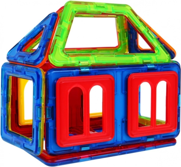 Mini magnetische bouwset voor kinderen 3+ – kleurrijke onderdelen, 13 stuks met architectonische voorbeeldgids