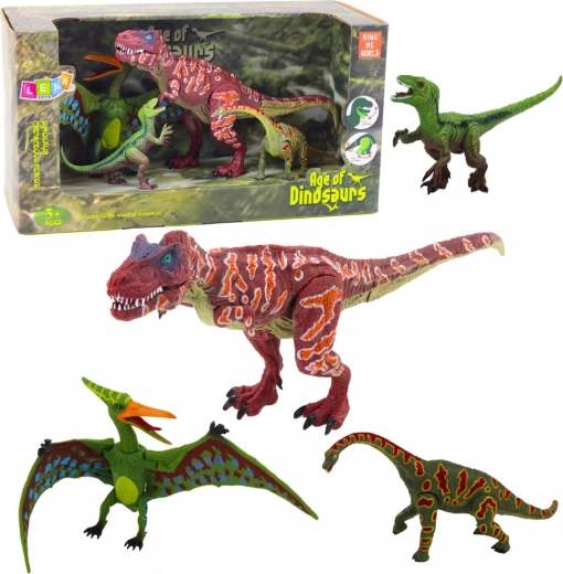 Set van 4 dinosaurusfiguren met beweegbare onderdelen