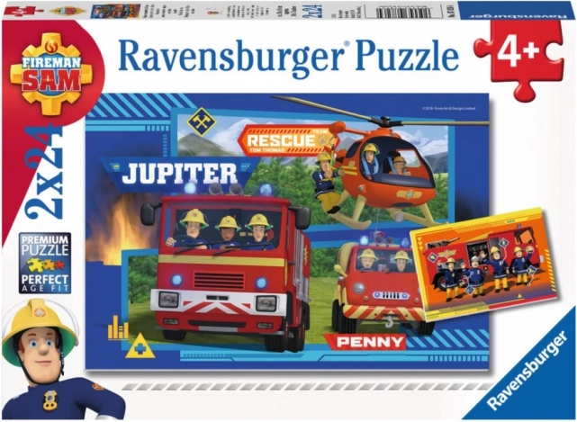 Ravensburger puzzel Brandweerman Sam: Uitruk 2×24 stukjes