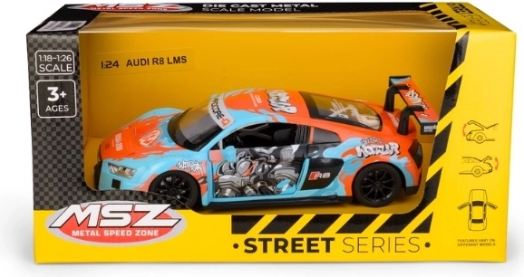 MSZ Audi R8 LMS WASA blauw automodel op schaal 1:24