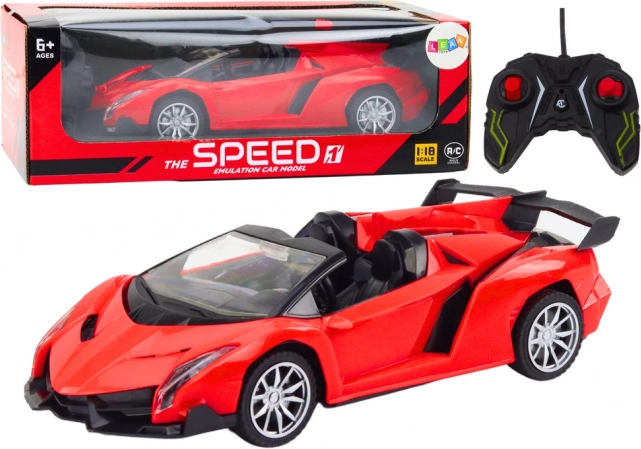 Rode sportieve RC-speelgoedauto 1:18