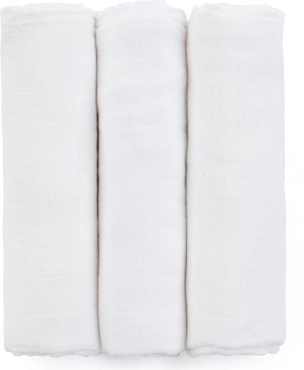 Bamboe mousseline luiers PETITE&MARS Moussy Total White 68 × 68 cm (3 stuks)