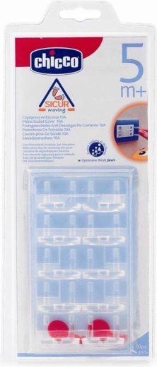 Chicco stopcontactbeschermers – veiligheidsafdekdoppen voor elektrische stopcontacten, 10 stuks