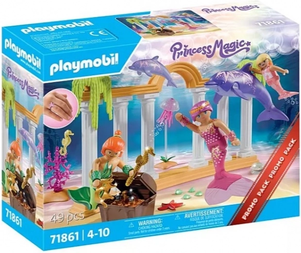 Set zeemeerminfiguren met schat en dolfijn