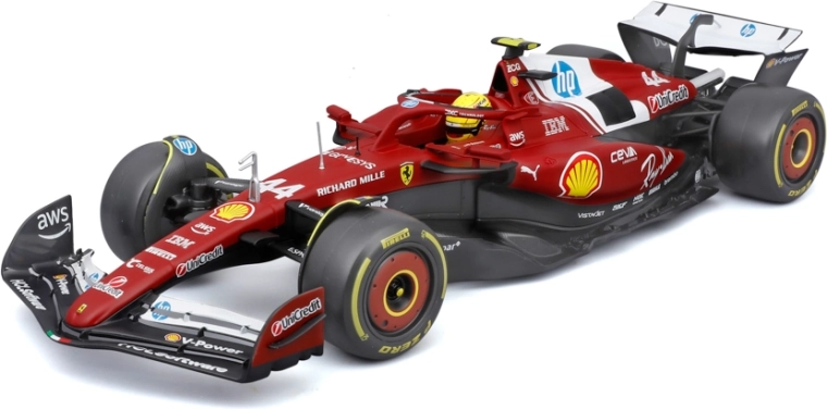 Bburago model Formule 1 Ferrari SF-25 2025 Lewis Hamilton #44 1:18 met helm