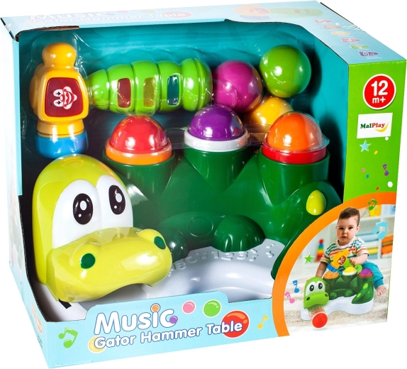 Dinosaurus-krokodil – leuk spel met hamertje tik en balletjes