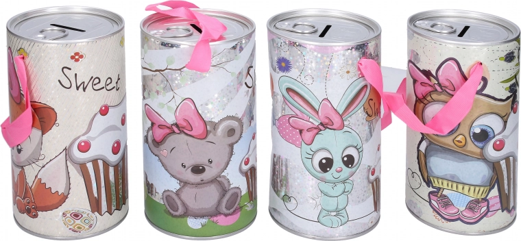 Spaarpot met diertjes 15 × 8,3 cm