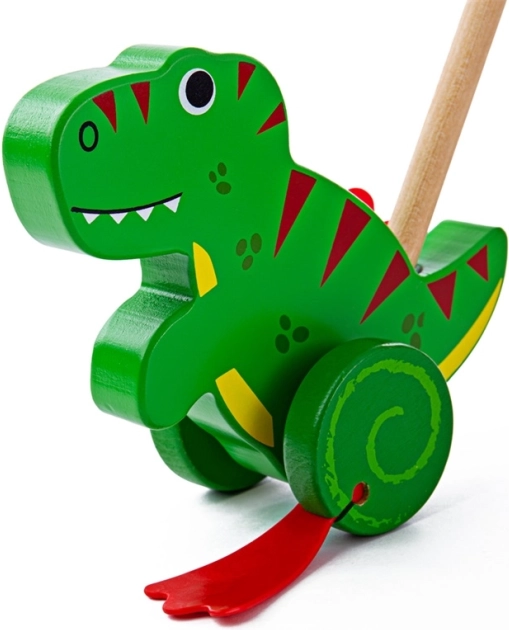 Bigjigs Baby houten duwfiguur T. rex