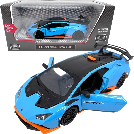 Metalen model 1:32 LAMBORGHINI HURACÁN STO blauw