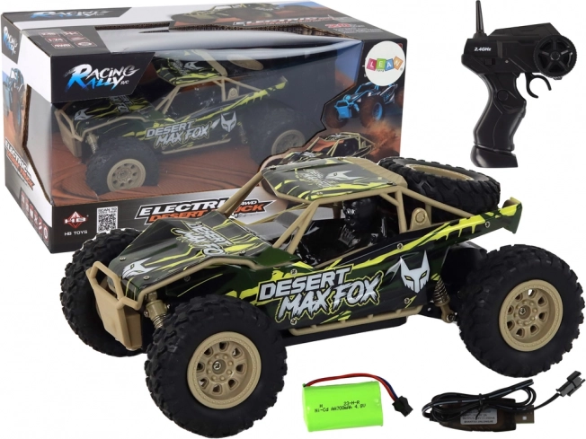 RC terreinwagen 1:24 bruin‑groen 4x4 DESERT MAX FOX