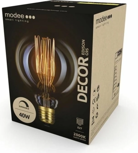 Modee Smart decoratieve gloeilamp Edison G95 E27 extra warm wit 40 W