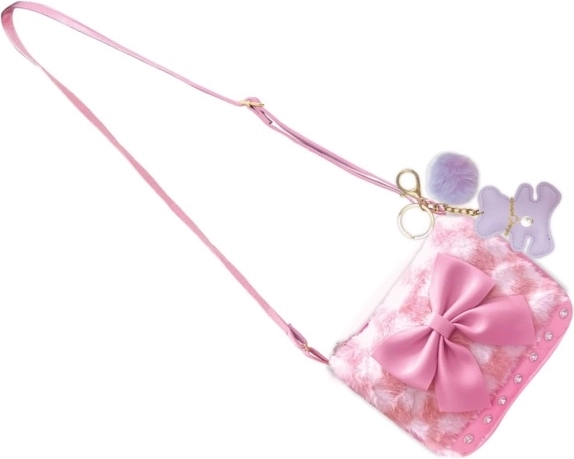 HOT FOCUS pluchen (harige) tasje met hanger