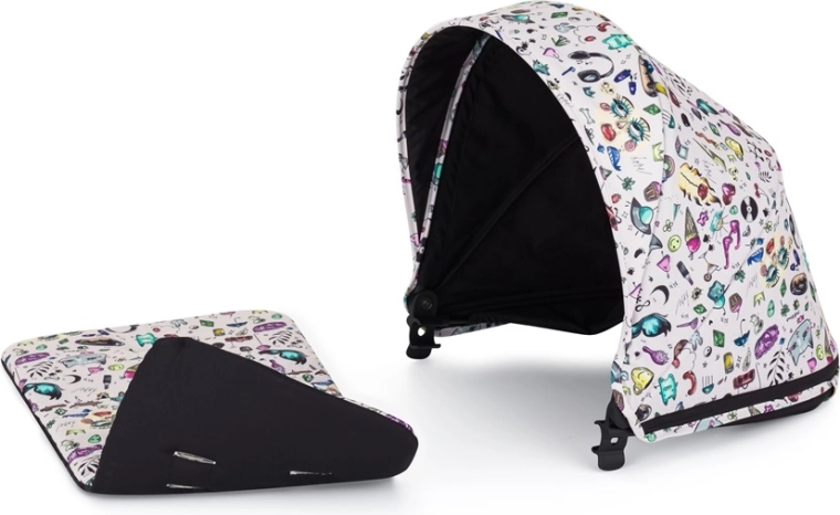PETITE&MARS kap voor kinderwagen Royal3 Limited 100 Tattoo