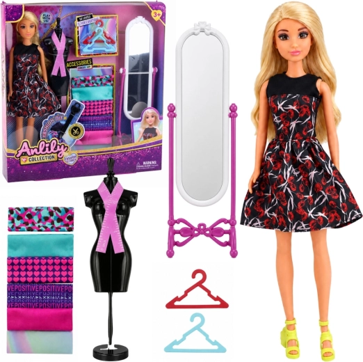 Anlily-pop modedesigner met mannequin, spiegel en accessoires