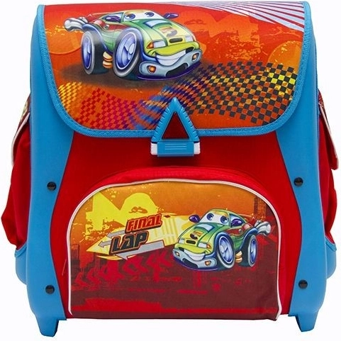 Schooltas Auto's 21 l rood-blauw