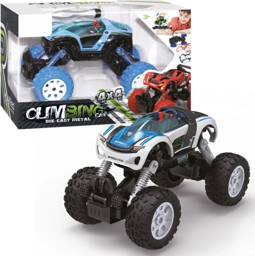 Schroefbaar autootje 1:32 met 4WD-aandrijving en pull-backfunctie