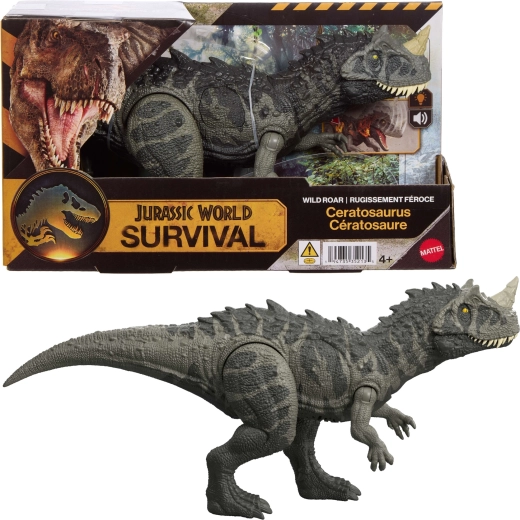 Interactieve dinosaurusfiguur JURASSIC WORLD Survival Ceratosaurus 30 cm