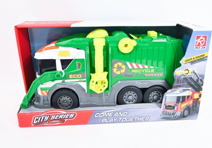 Vuilniswagen met licht en geluid - 1 stuk