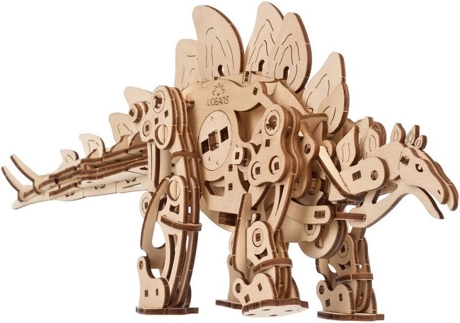 Houten mechanische puzzel stegosaurus