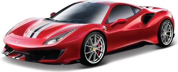 Bburago Ferrari 488 Pista Race & Play rode metalen modelauto op schaal 1:24