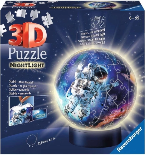Ravensburger 3D lichtgevende puzzelbal astronaut (72 stukjes)