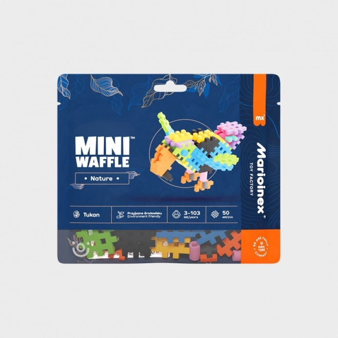 Klocki Mini Waffle Nature – toekan, 50 stukjes