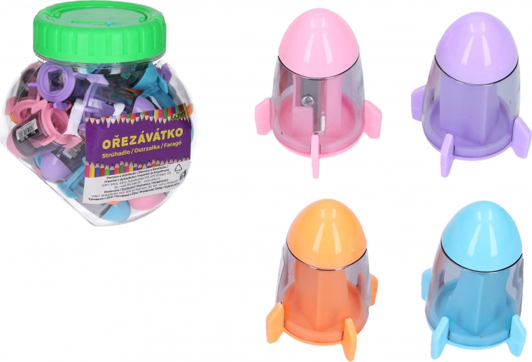 Puntenslijper met opvangbak en gum – ruimteschip