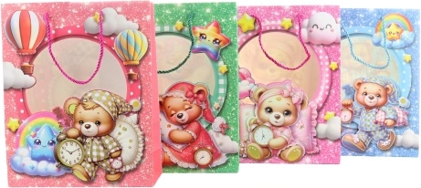 Cadeautas met berenmotief 26 × 32 × 10 cm