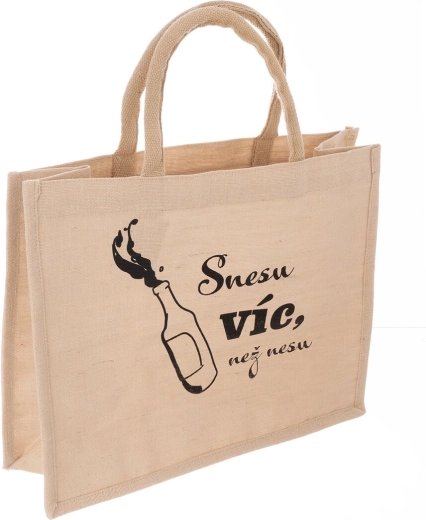 Jute boodschappentas beige met opschrift Snesu… 38 × 16 × 31 cm
