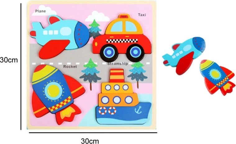 Houten puzzel – vervoermiddelen