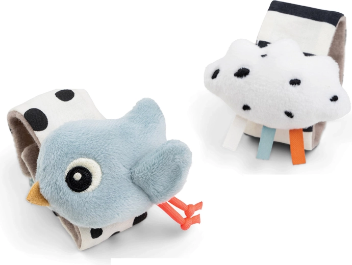 Done by Deer rammelaars voor om de pols Happy clouds blauw - 2 stuks