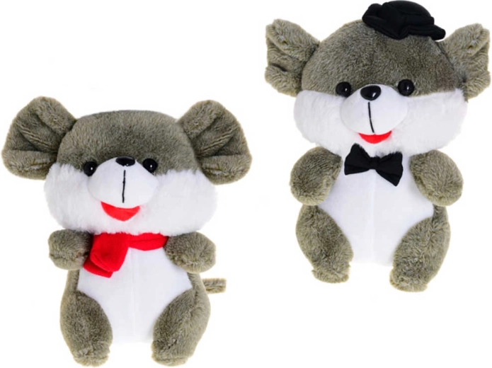 Pluchen baby muis 20 cm zittend - 1 stuk