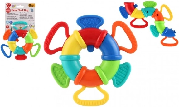Rammelaar/Bijtring/Flexibele ring plastic/siliconen 15 cm op kaart 6m+
