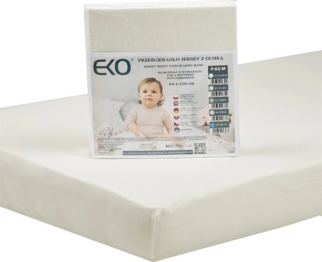 EKO beige jersey hoeslaken met elastiek 120 × 60 cm