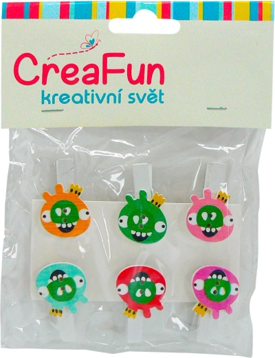 Kleurige vogelvormige klemmen, 6 stuks