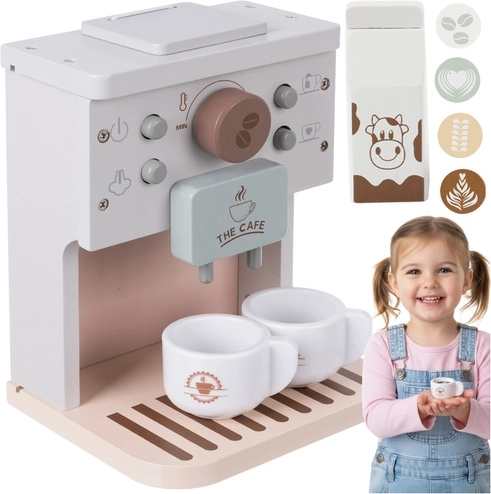 Kruzzel houten kinder-koffiemachine met accessoires