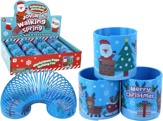 Iconische blauwe veer met kerstmotief 6 cm