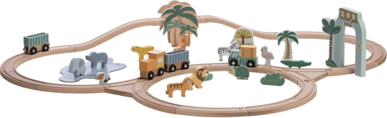 Freeon free2play houten treinbaan met dieren