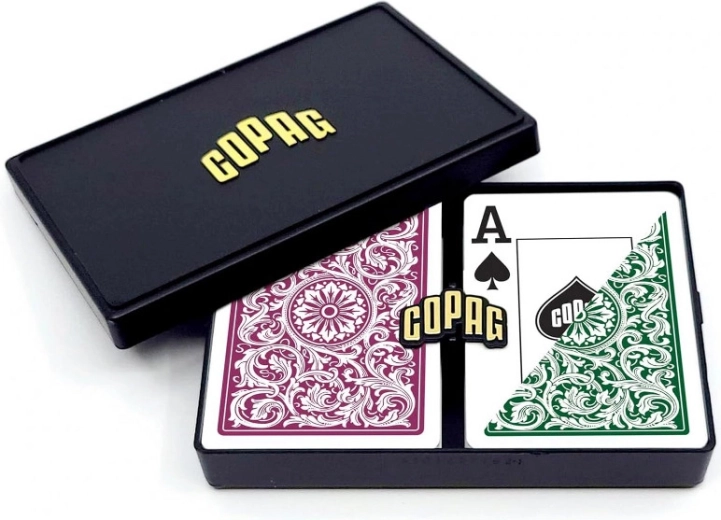 PVC speelkaarten – 2 sets, groen en bordeaux, waterdicht