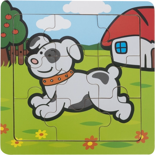 Babu educatieve houten puzzel hond