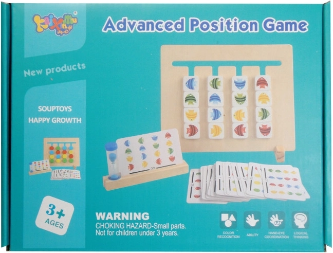 Houten logische puzzel met zandloper