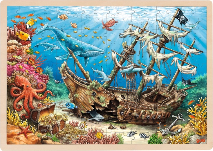 Inleg houten puzzel gezonken schip Santa Elena - 1 stuk