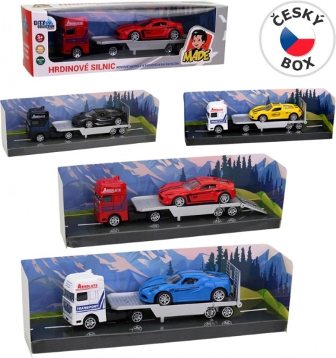 Metalen sleepwagen met terugtrekmechanisme