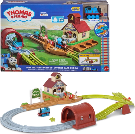 Fisher-Price Thomas & Friends railsset met station Dzwonkowo en locomotief Thomas