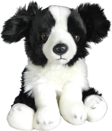 Zittend decoratief beeldje van een bordercollie 28 cm