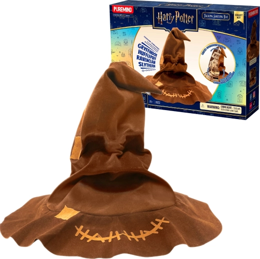 Puremind Harry Potter houten 3D-puzzel – Sorteerhoed met geluid